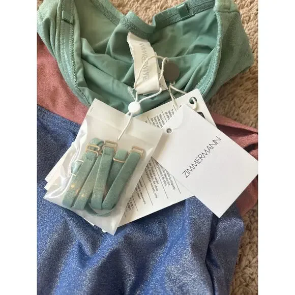 Zimmermann Lurex Cutout Bandeau One-Piece Swimsuit Size 4 NWT - Picture 6 of 11